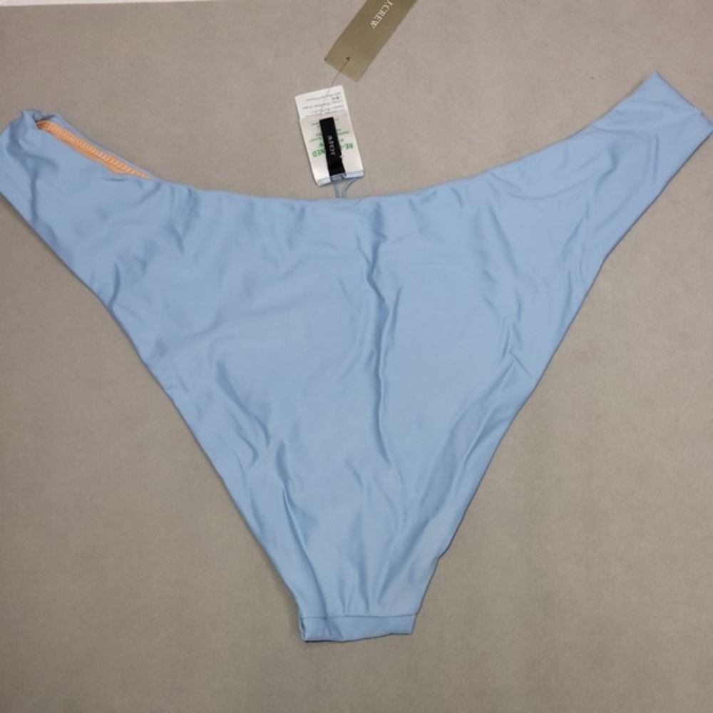 New J.Crew Curved-Waist Cheeky Bikini Bottom Womens L Light Blue Swim BC125 - Picture 3 of 6